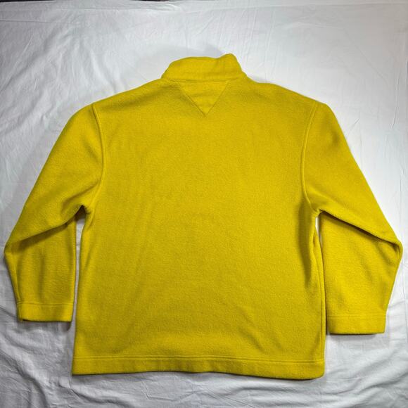 Vintage Tommy Hilfiger 1/4 Zip Men's Medium Yellow Fleece Pullover - Picture 4 of 6